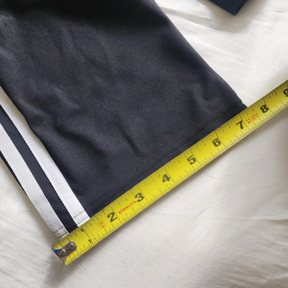 Adidas Mens Track Pants Black White 3 Stripe Athletic Training Trousers Medium